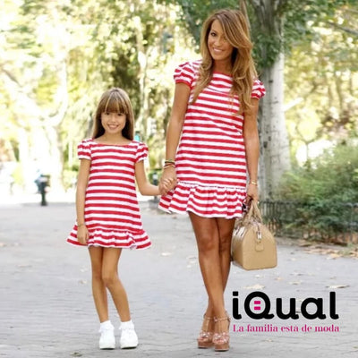 Dana vestido marinero rojo para niñas y mamas - iQual Online