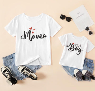 Camiseta de algodón MAMA´S BOY para MAMI Y NIÑO - iQual Online