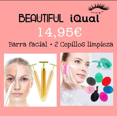 Pack BELLEZA IQUAL. BARRA + 2 CEPILLOS FACIALES - iQual Online