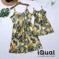 Vestido Hojas de Otoño para mama y niña.